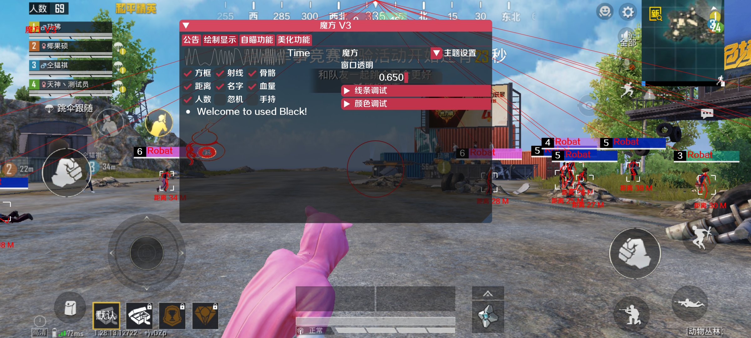和平精英辅助【火焰鸟直装V6.0终极修复版】射线透视 准星聚点 空投透视 人物变大 显示手持 透视雷达